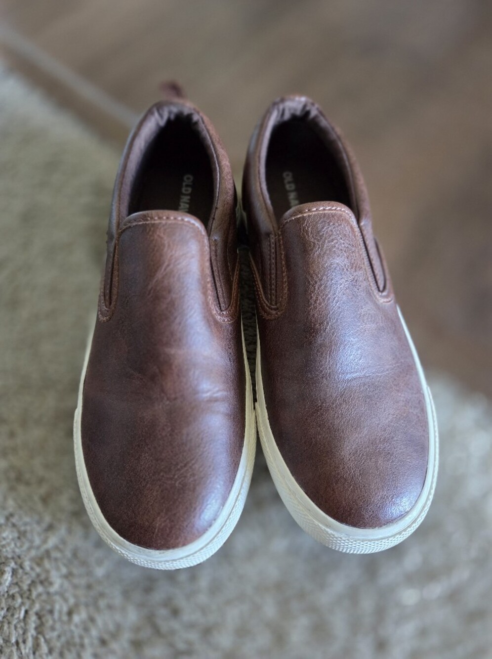 Old Navy Brown Slip-On Kids Sneakers with White Sole